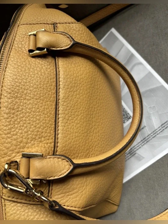 Michael Kors Pebbled Leather Riley Satchel- Peanut Butter/Tan W/COA and GUC💜 - Picture 10 of 16